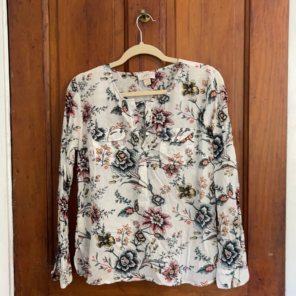 LOFT Floral Blouse - Size S